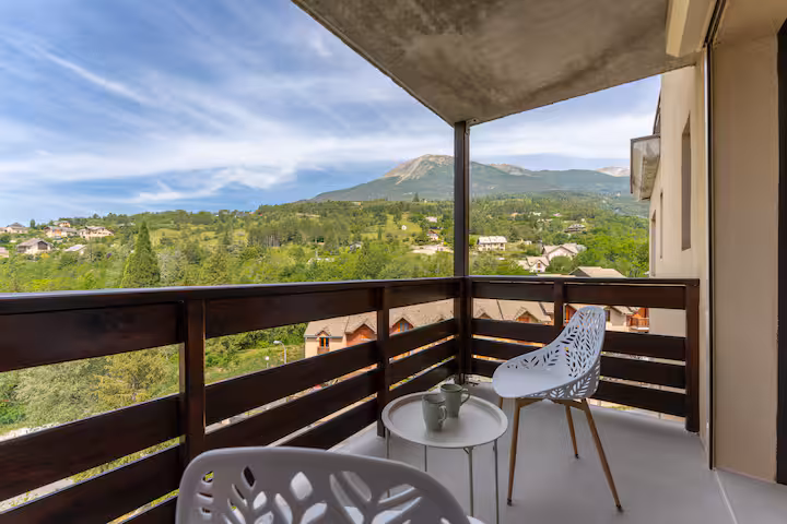 Le balcon privatif de la chambre principale