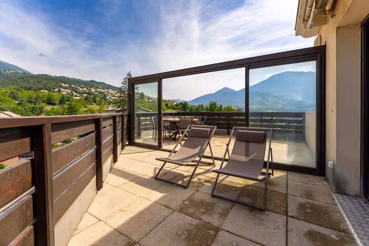 La terrasse panoramique, salon à ciel ouvert avec transats